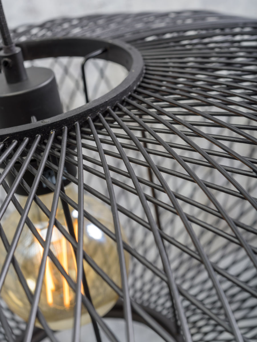 Stehleuchte Cango natur h 207cm Schirm 60x25cm schwarz