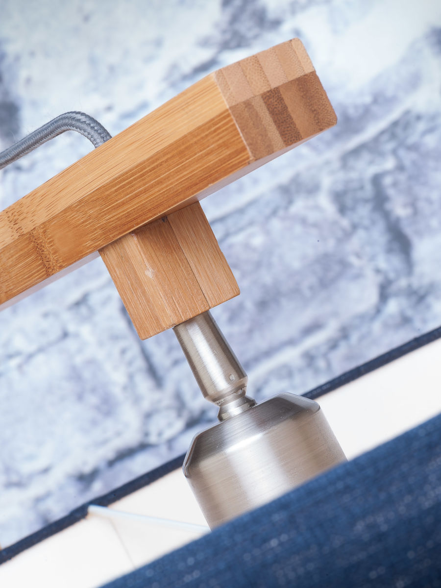 Stehleuchte Himalaya Bambus Leinen schwarz 47 cm