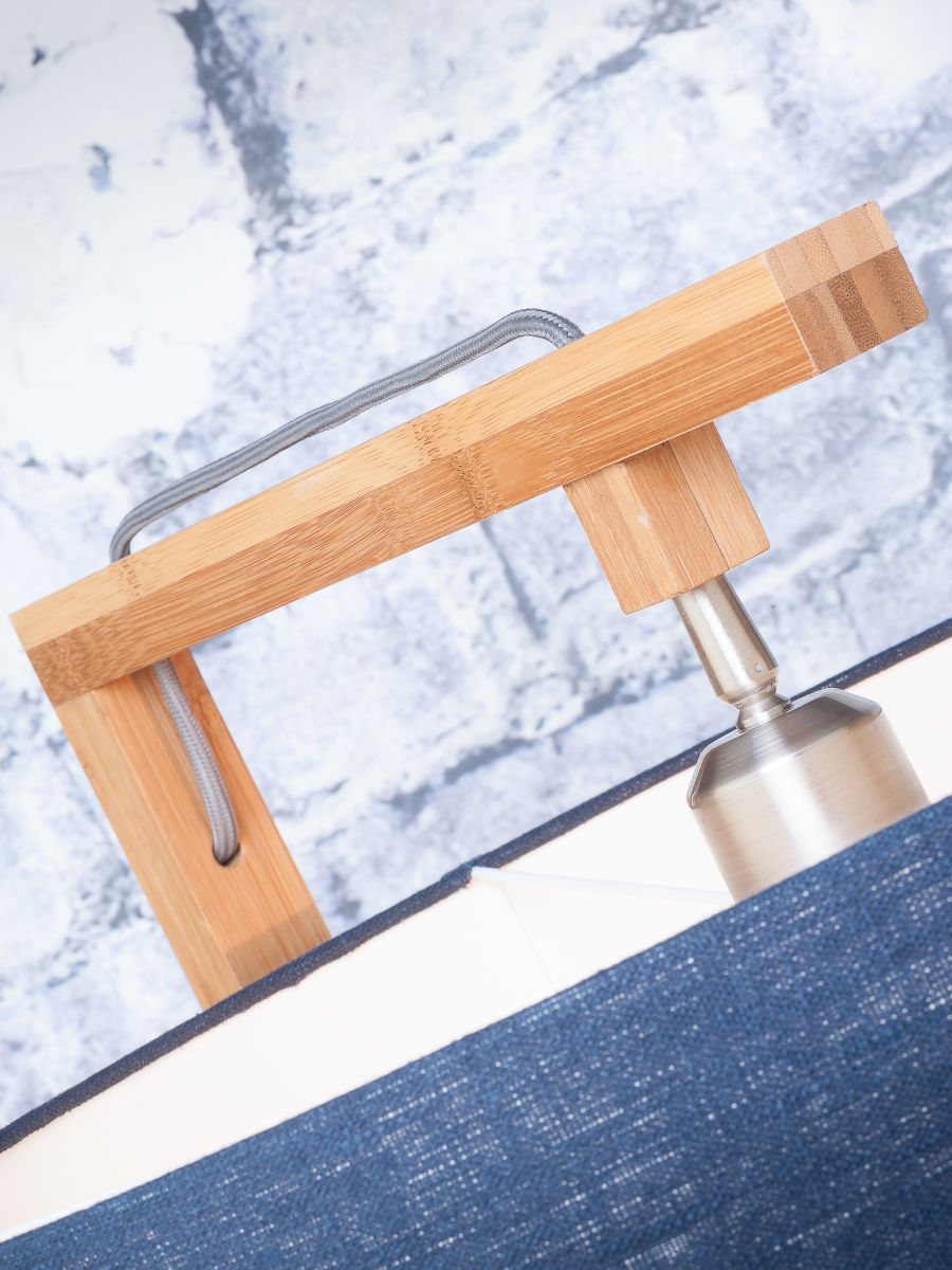 Stehleuchte Himalaya Bambus Leinen schwarz 47 cm