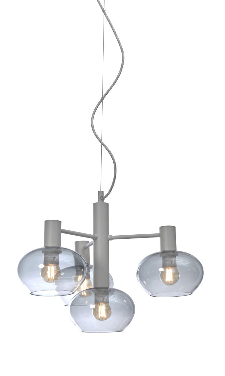 Hängeleuchte Bologna 4 Arm farbverl h grau
