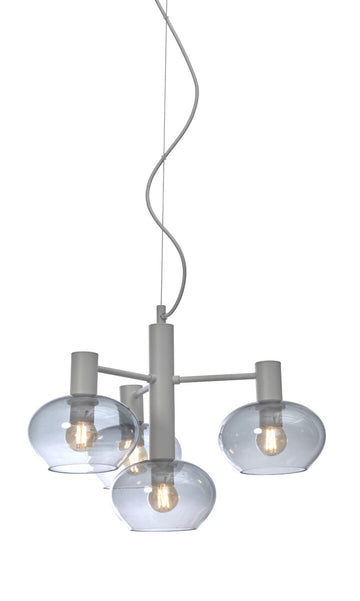 Hängeleuchte Bologna 4 Arm farbverl h grau