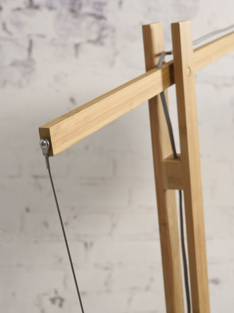 Stehleuchte Montblanc Bambus Leinen hell 47 cm