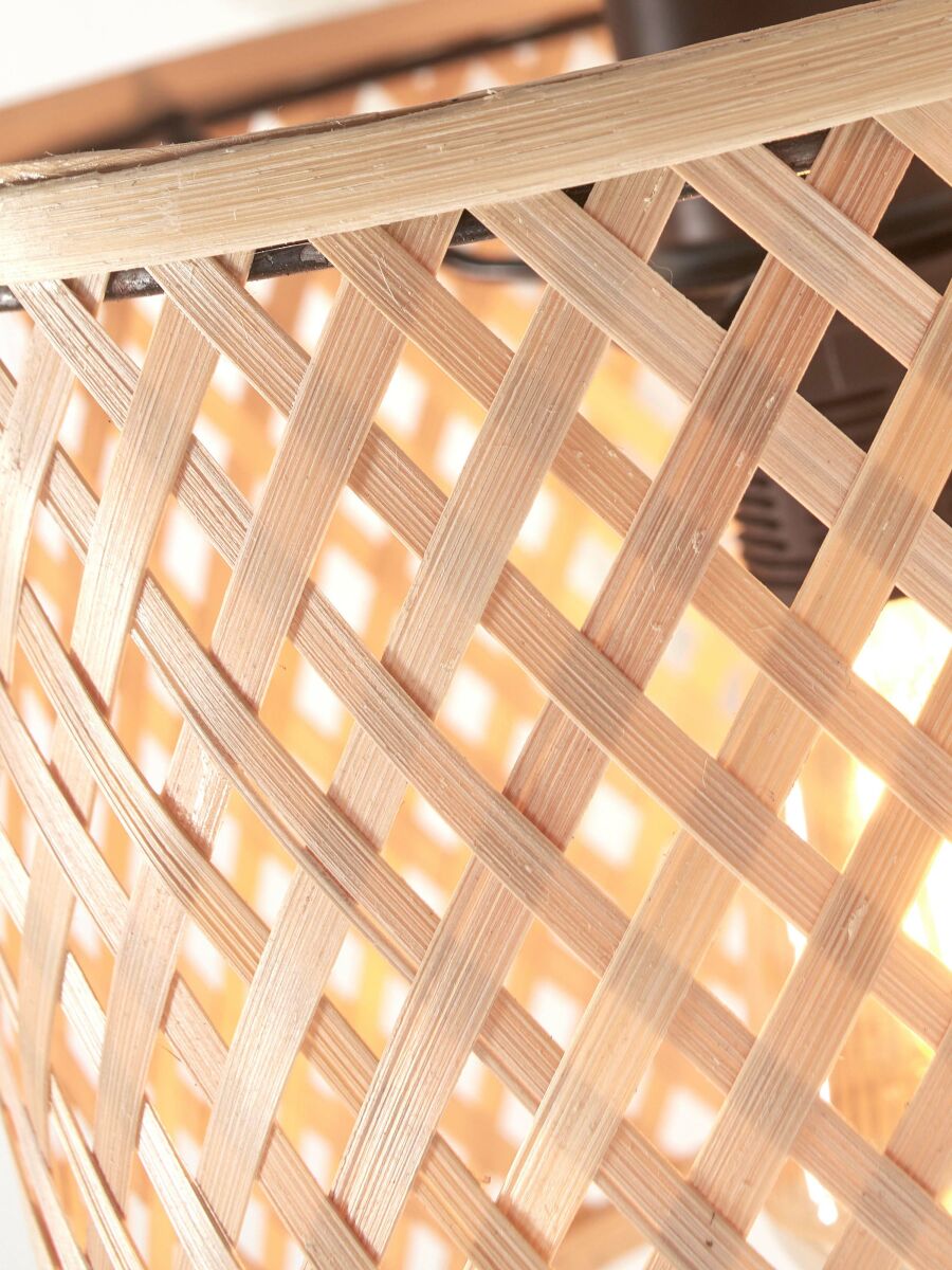 Tischleuchte Java schr g natur 18 cm