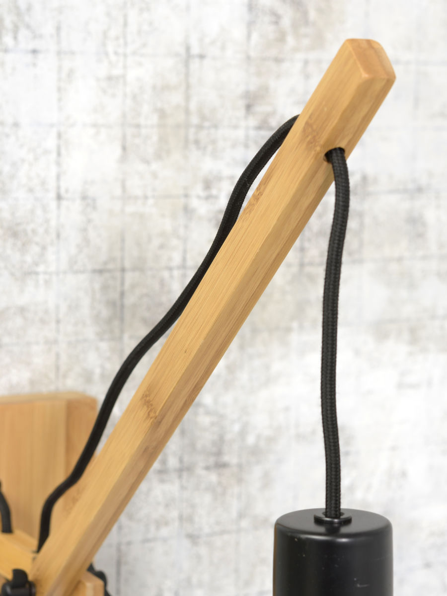 Wandleuchte Bali natur Schirm schwarz natur 44 cm
