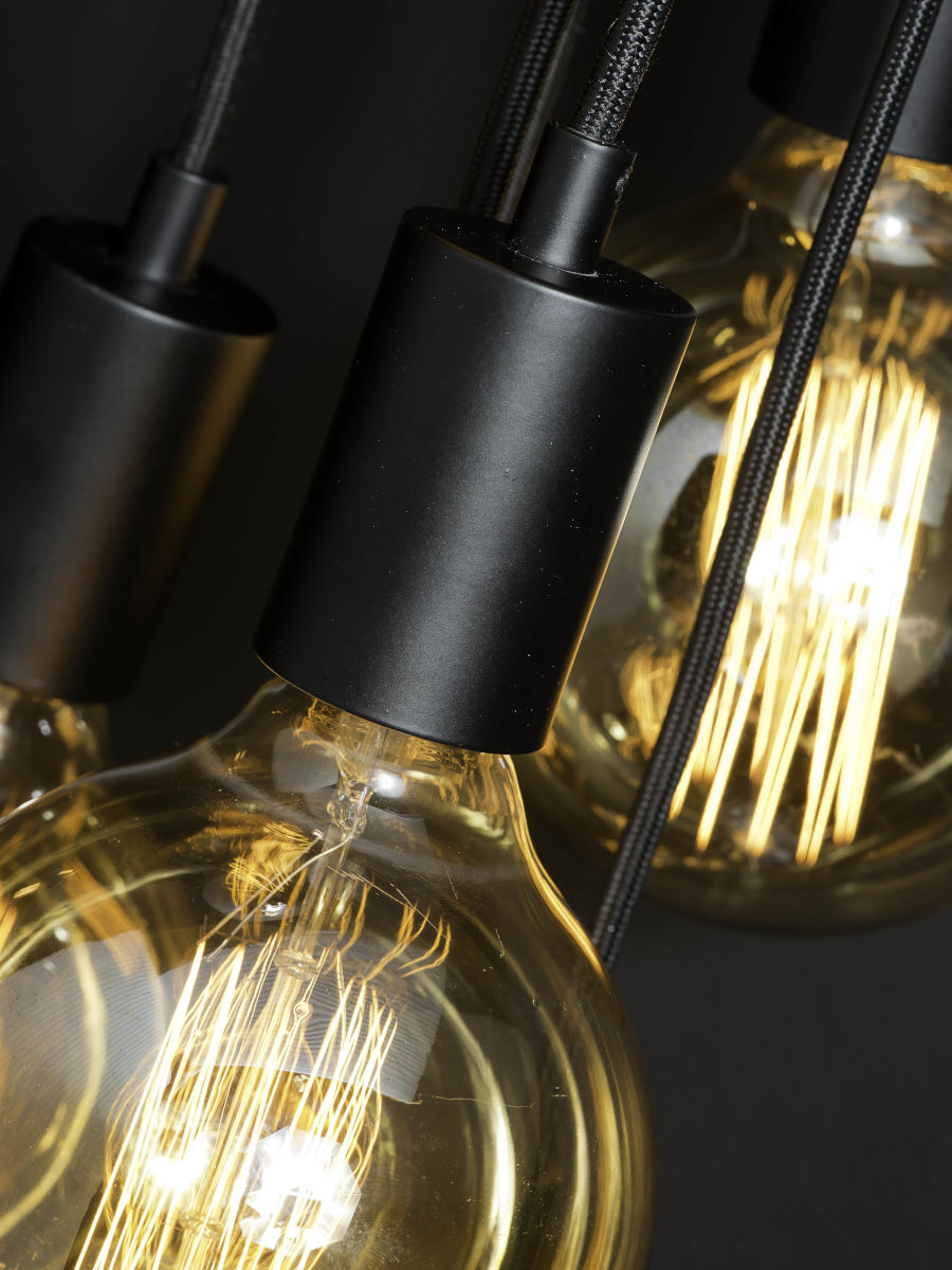 Hängesystem Oslo 7 Birnen schwarz