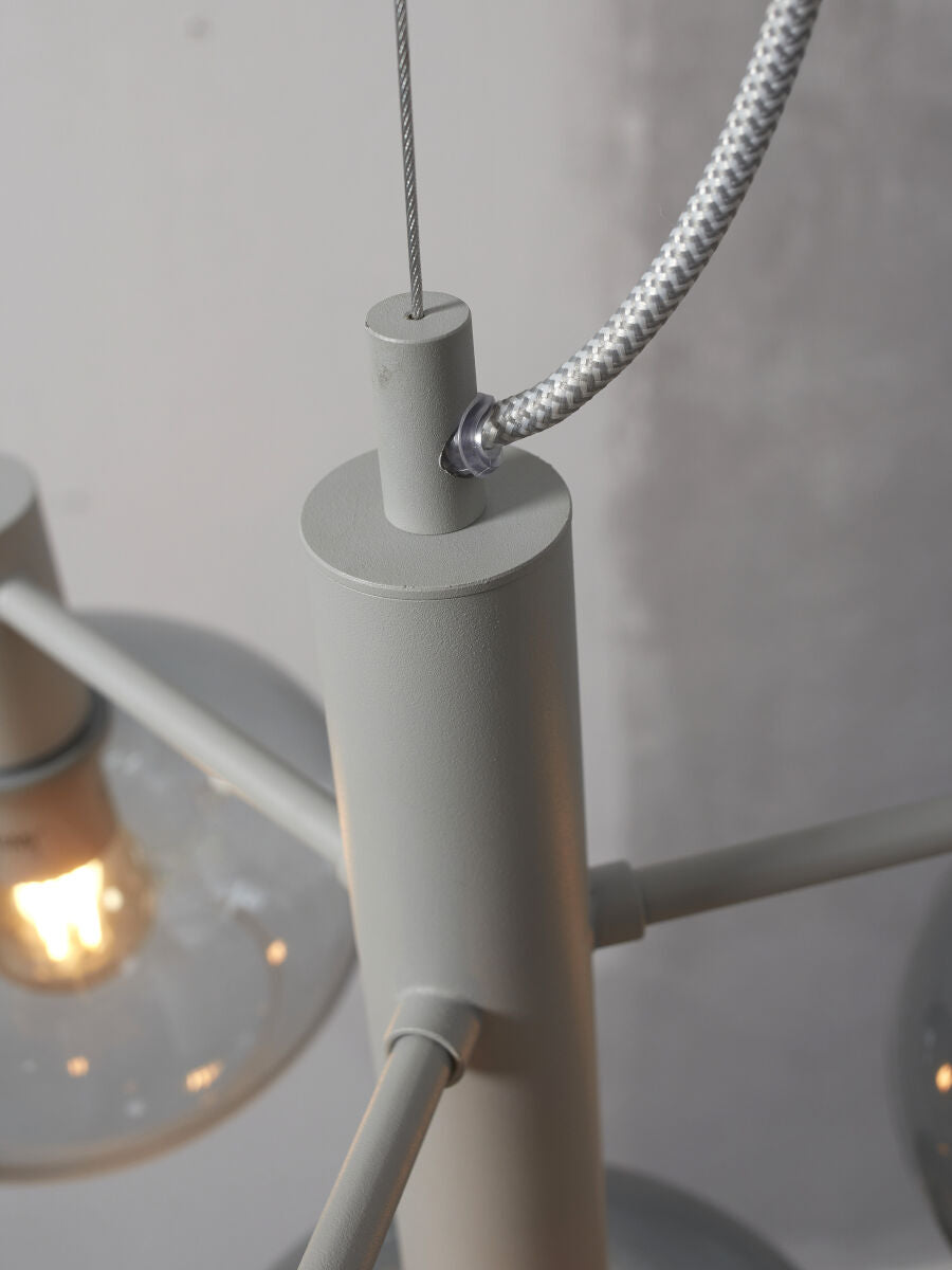 Hängeleuchte Bologna 4 Arm farbverl h grau