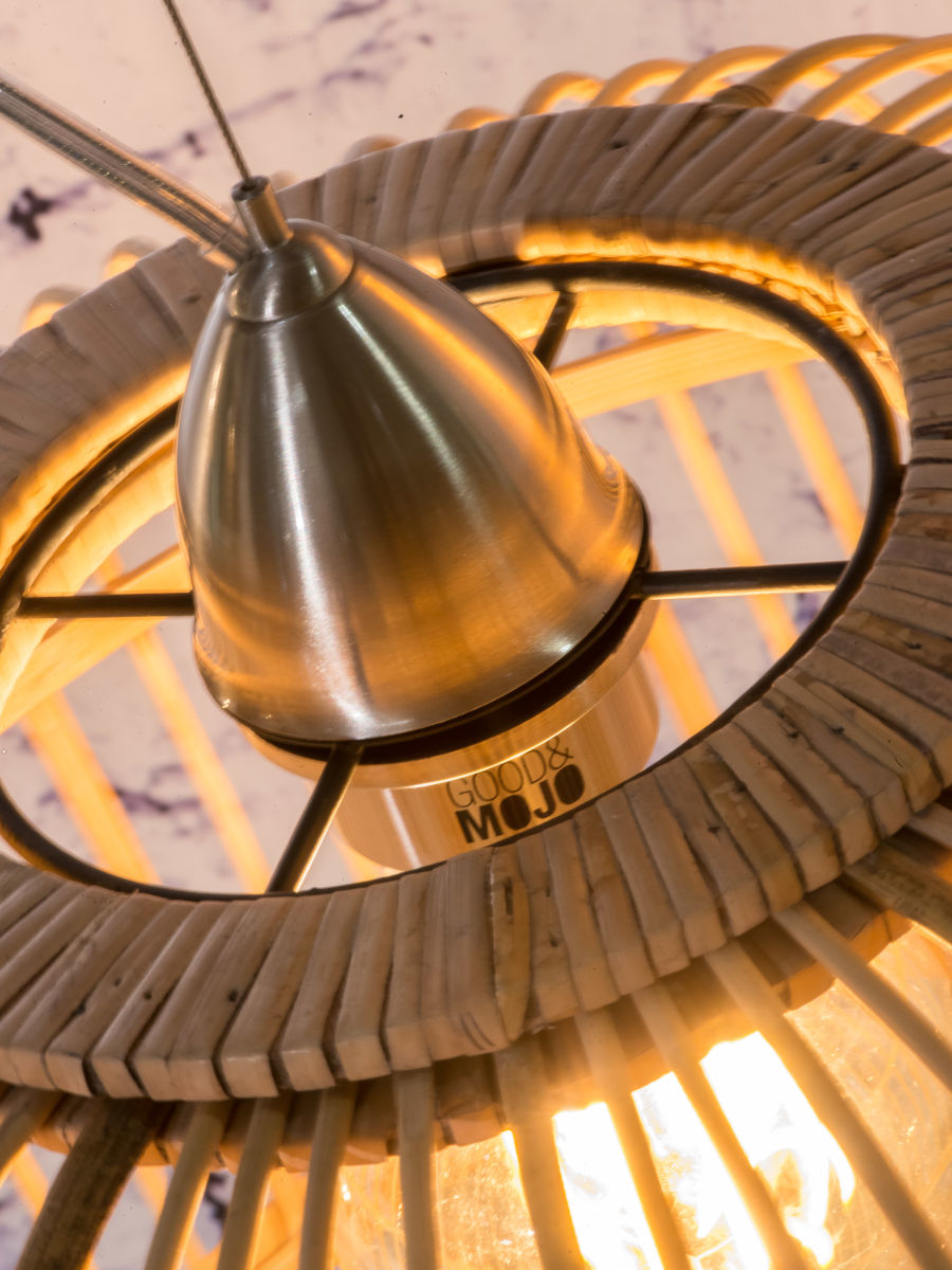 Hängeleuchte Borneo Bambus 2 Schirm natur L