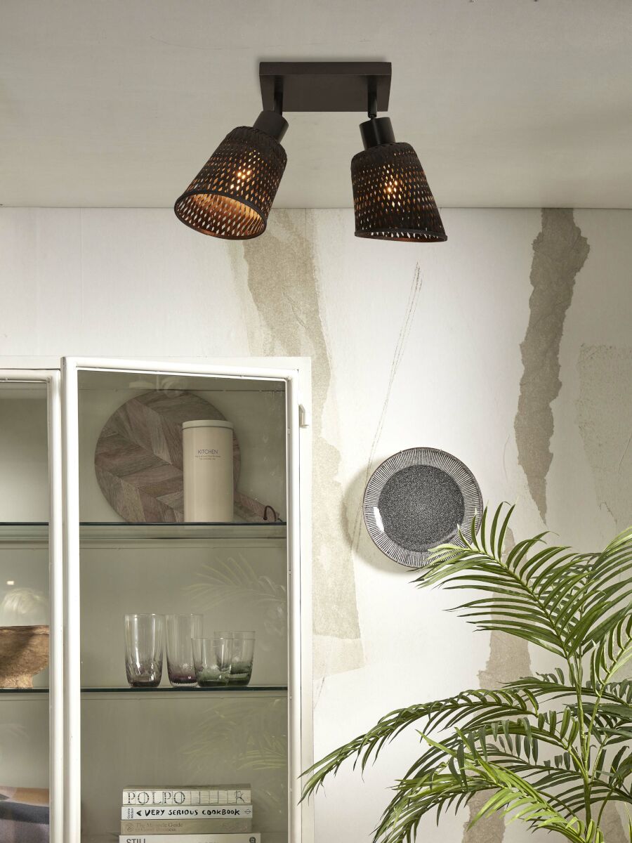 Deckenleuchte Java 2 Schirm schwarz 15 cm