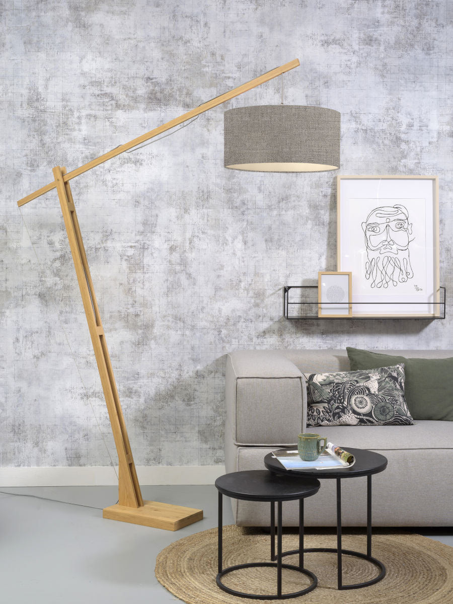 Stehleuchte Montblanc Bambus Leinen dunkel 47 cm