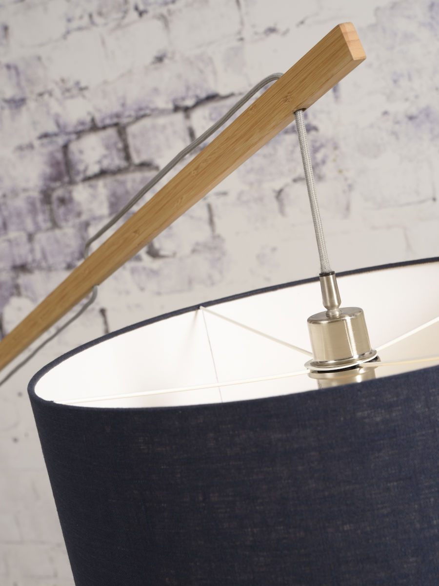 Stehleuchte Montblanc Bambus Leinen hell 47 cm