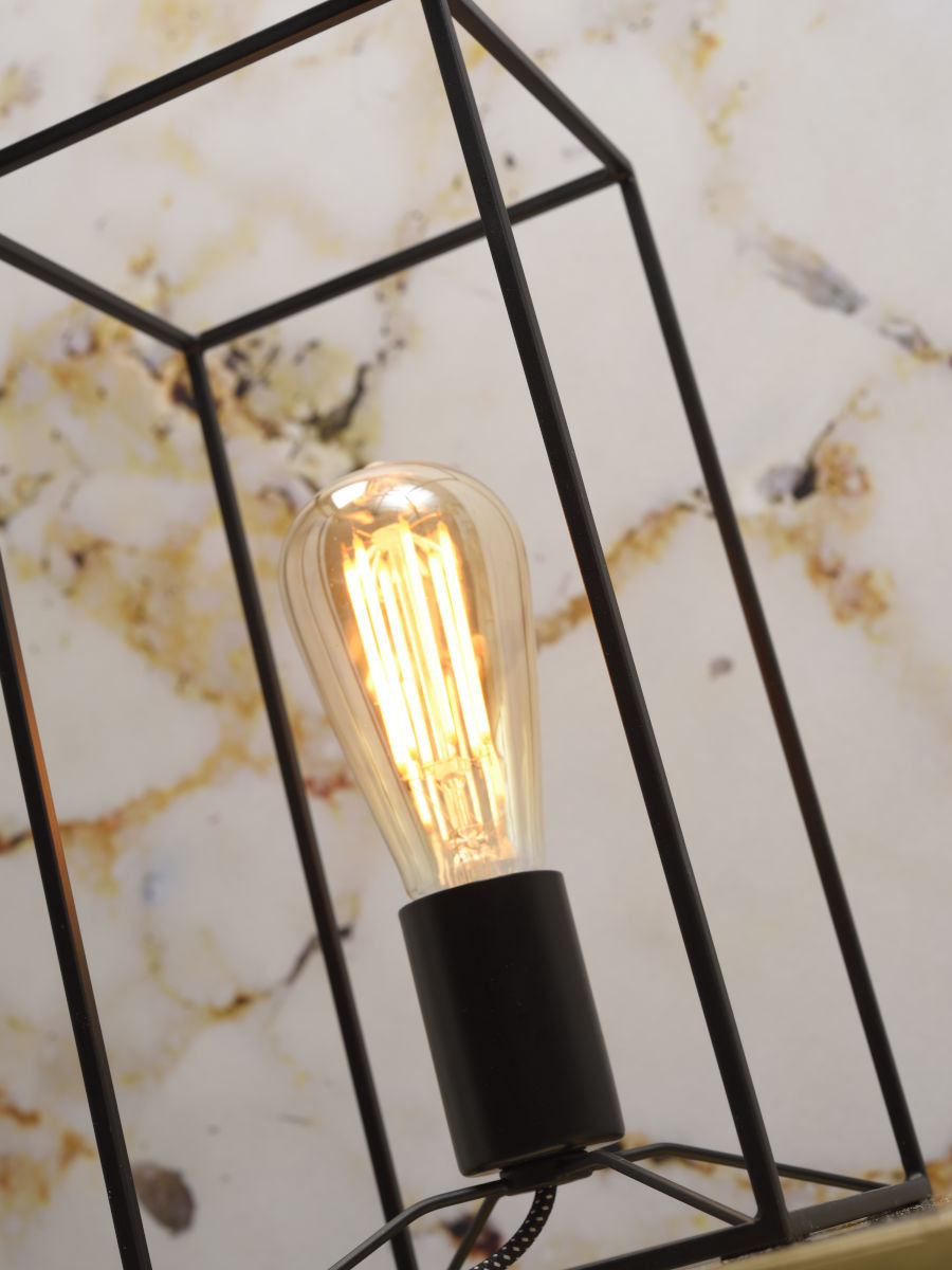 Tischleuchte Eisen Antwerp rechteckig schwarz