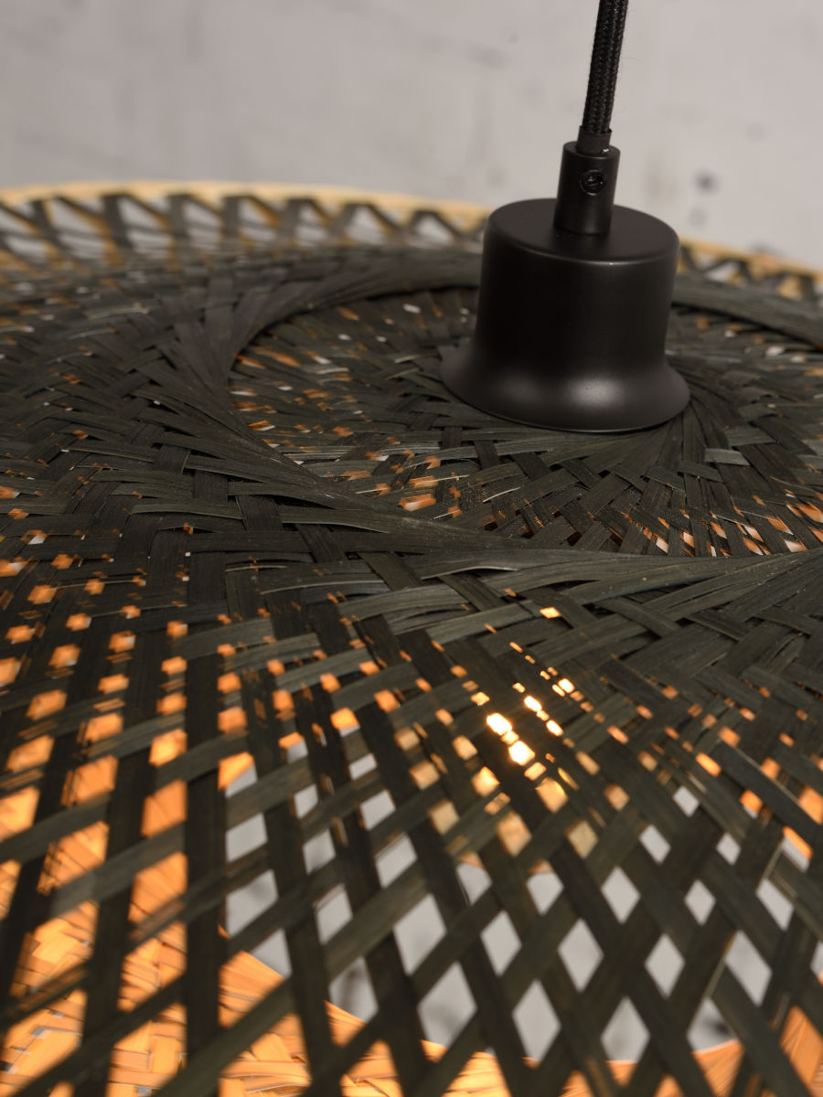 Wandleuchte Kalimantan natur Schirm 60x15cm schwarz natur L