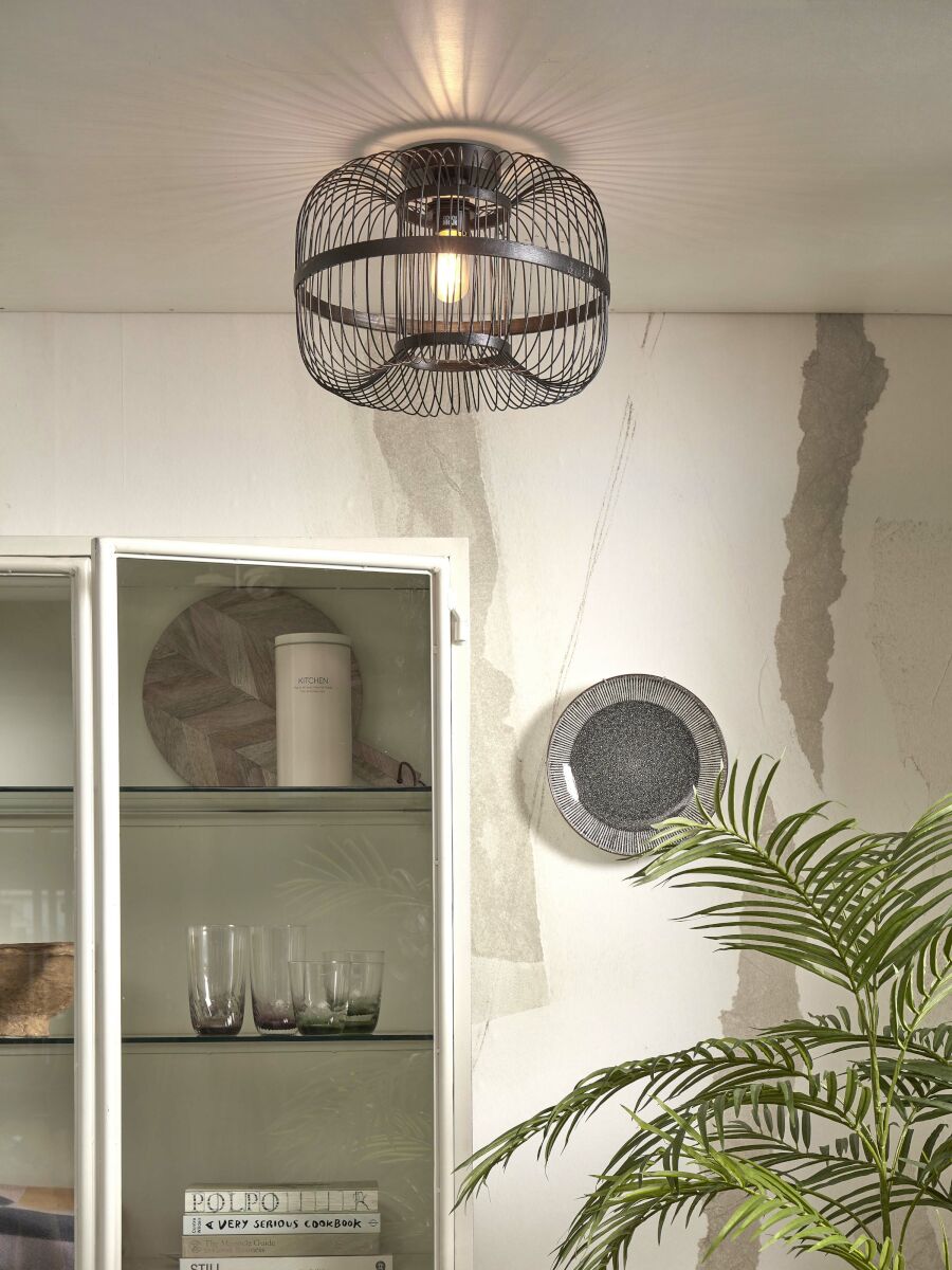 Deckenleuchte Hokkaido h 25x38cm schwarz