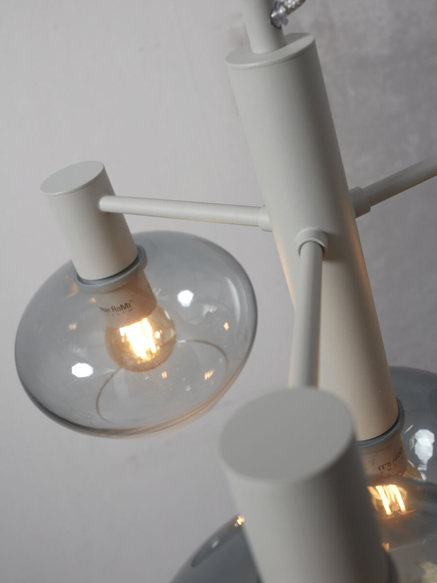 Hängeleuchte Bologna 4 Arm farbverl h grau