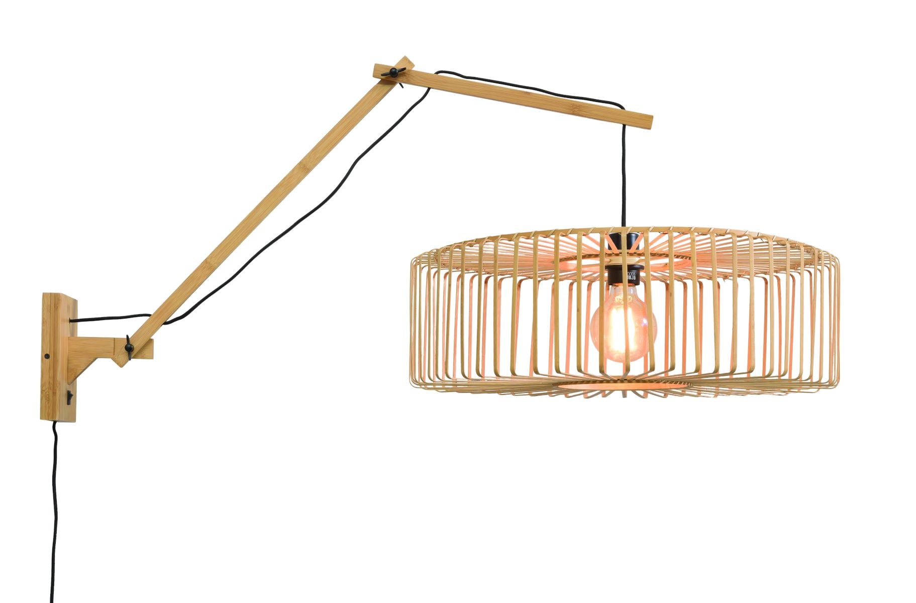 Wandleuchte Bromo natur Schirm Diam 60x18cm natur L