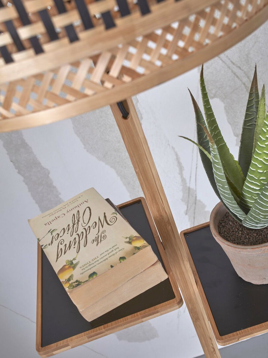 Stehleuchte Bhutan natur Regal 40x25 schwarz natur