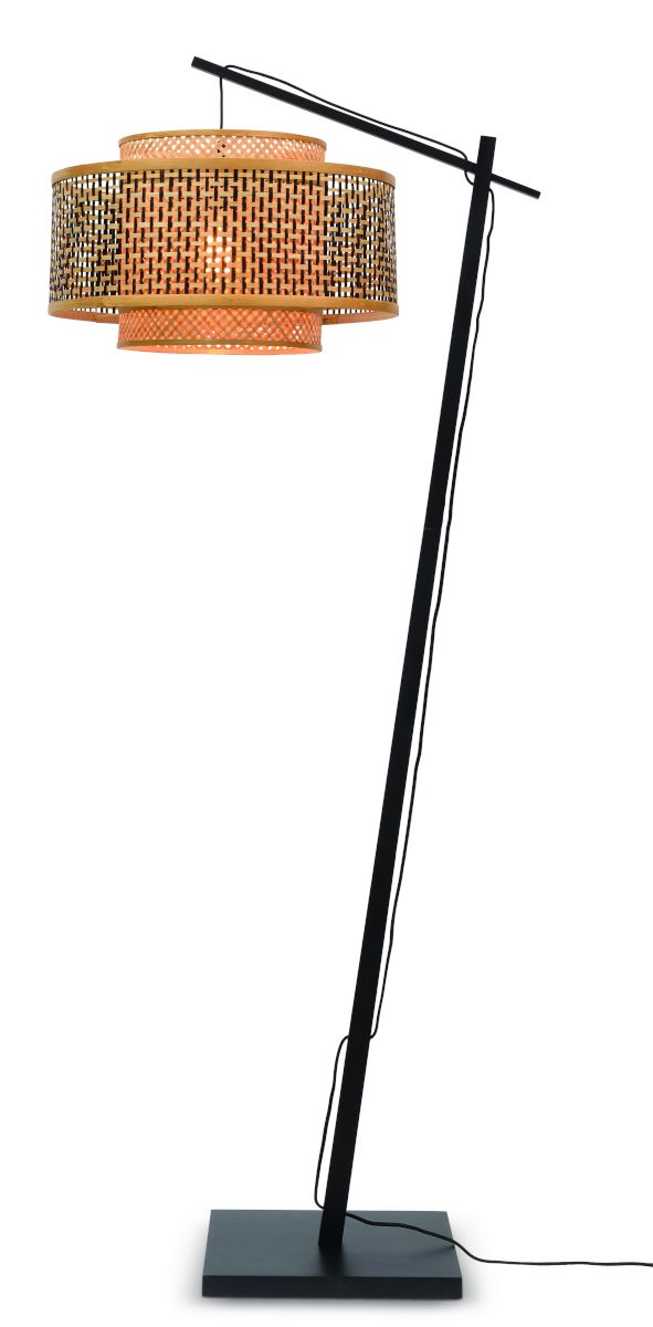 Stehleuchte Bhutan schwarz h 176cm schwarz natur 50 cm