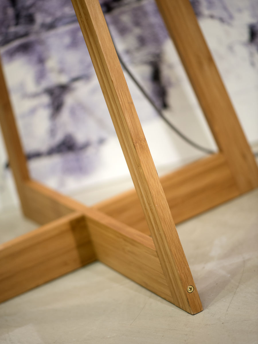 Stehleuchte Bambus Everest Leinen dunkelgrau 60 cm