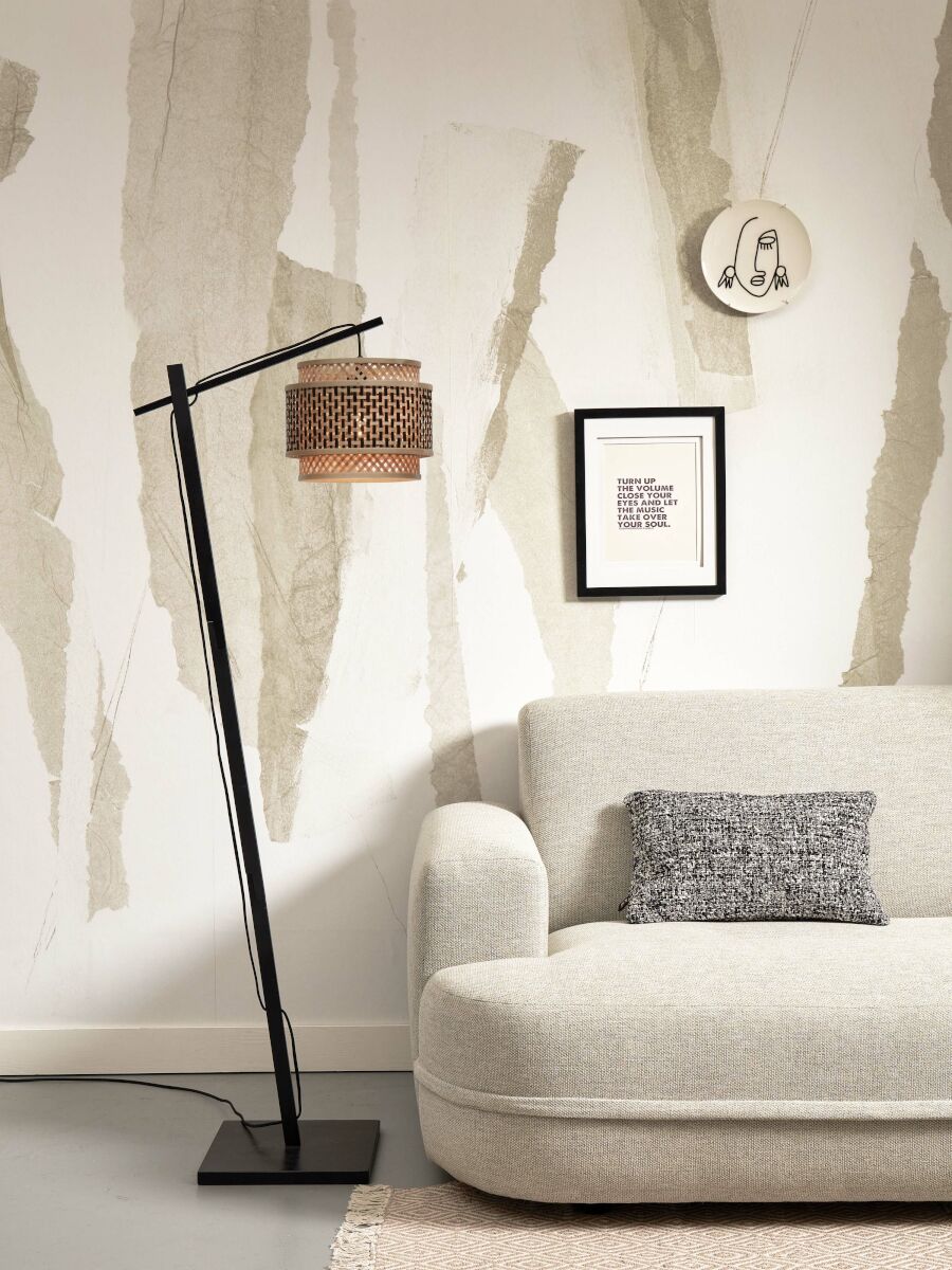 Stehleuchte Bhutan S schwarz 25x20 schwarz natur