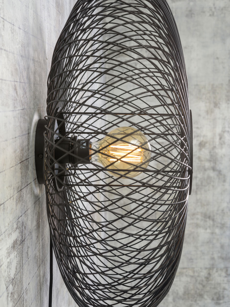 Wandleuchte Cango Ellipse Diam 60x25cm schwarz