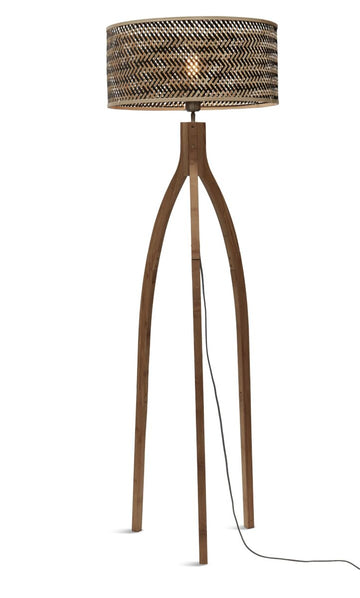 Stehleuchte Java 3 Fuss natur schwarz natur 50 cm