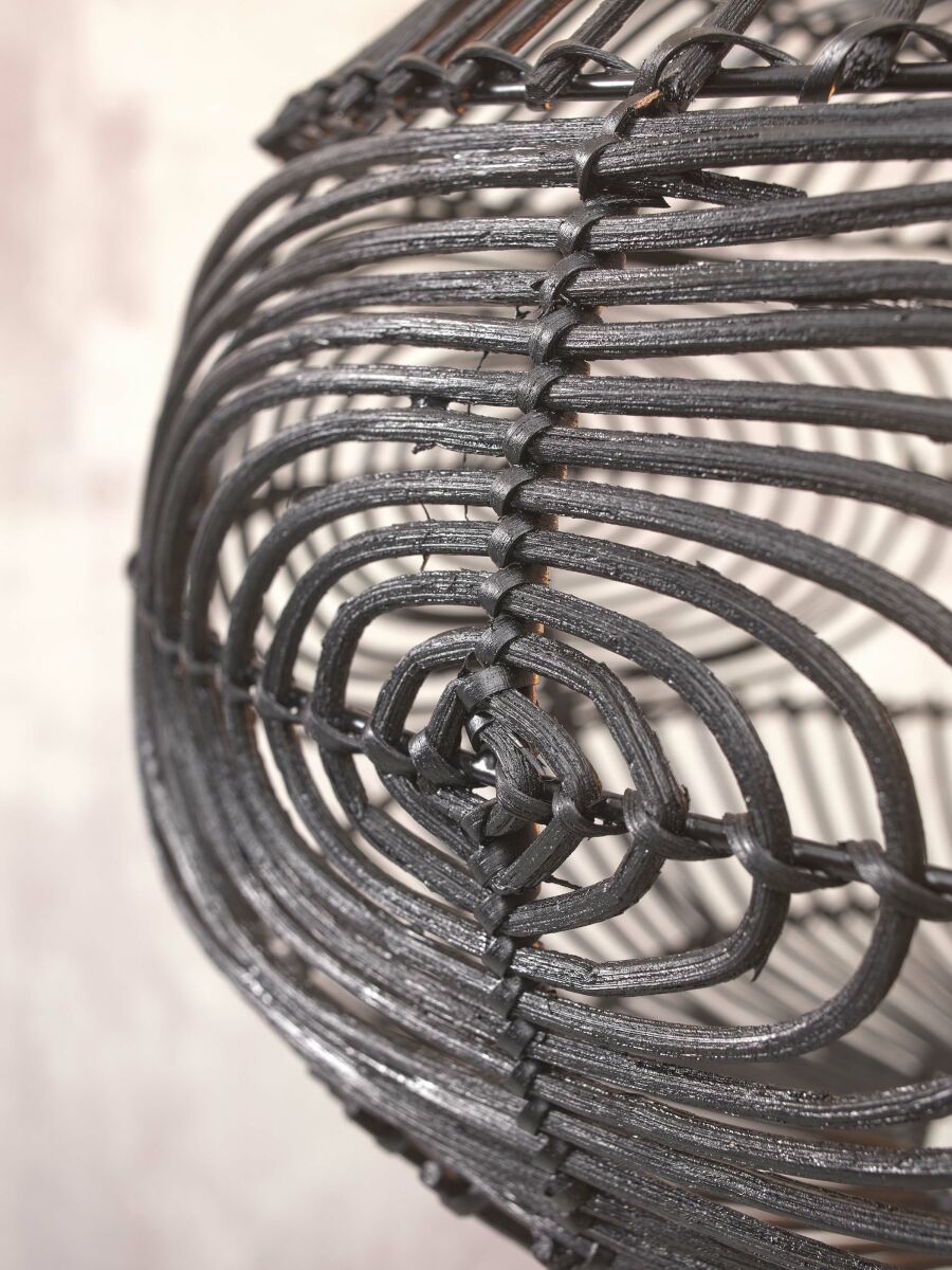 Deckenleuchte Madeira Rattan schwarz