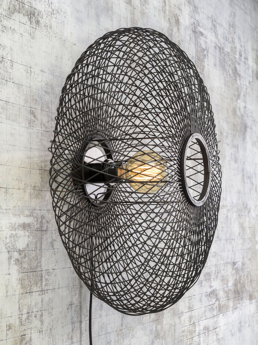 Wandleuchte Cango Ellipse Diam 60x25cm schwarz