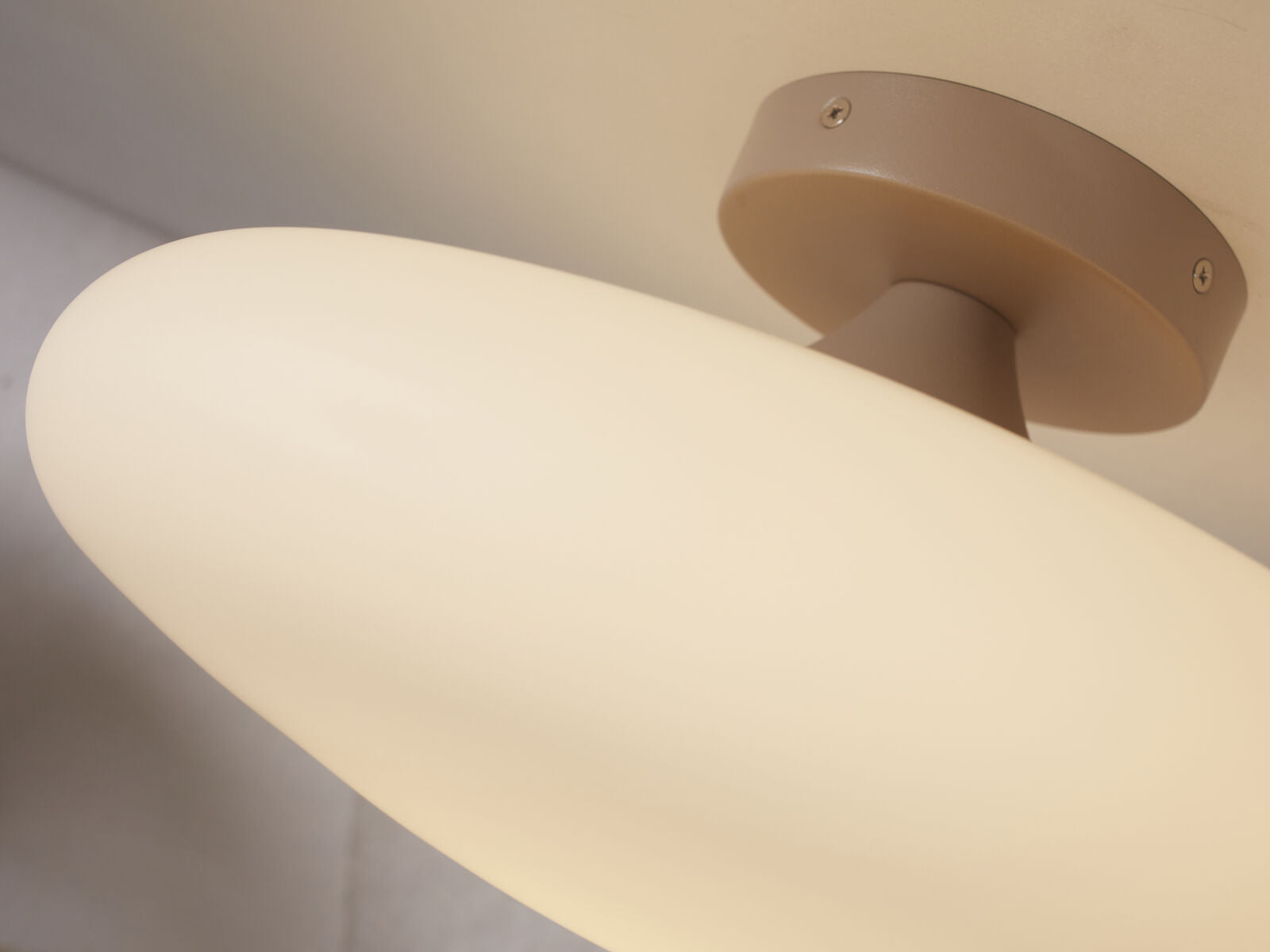 Deckenleuchte Sapporo Glas weiss sand L