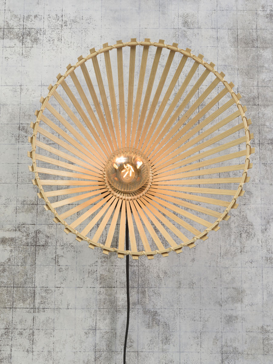 Wandleuchte asymm Diam 40x11cm natur S