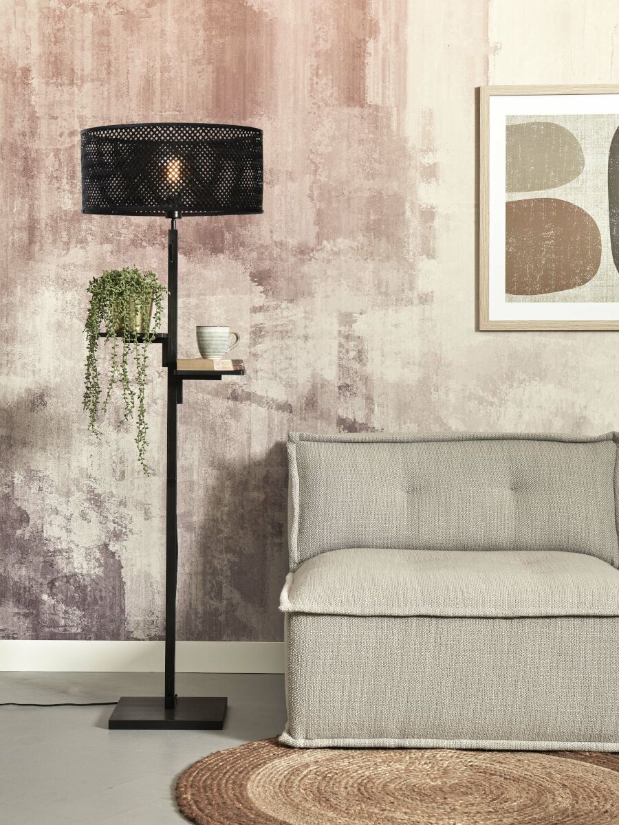 Stehleuchte Java Regal schwarz 50 cm