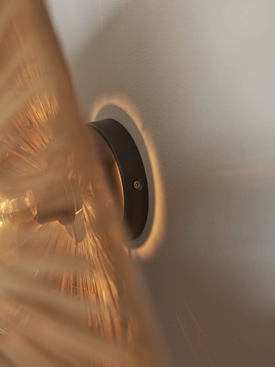 Deckenleuchte raffia Panama octogon S braun