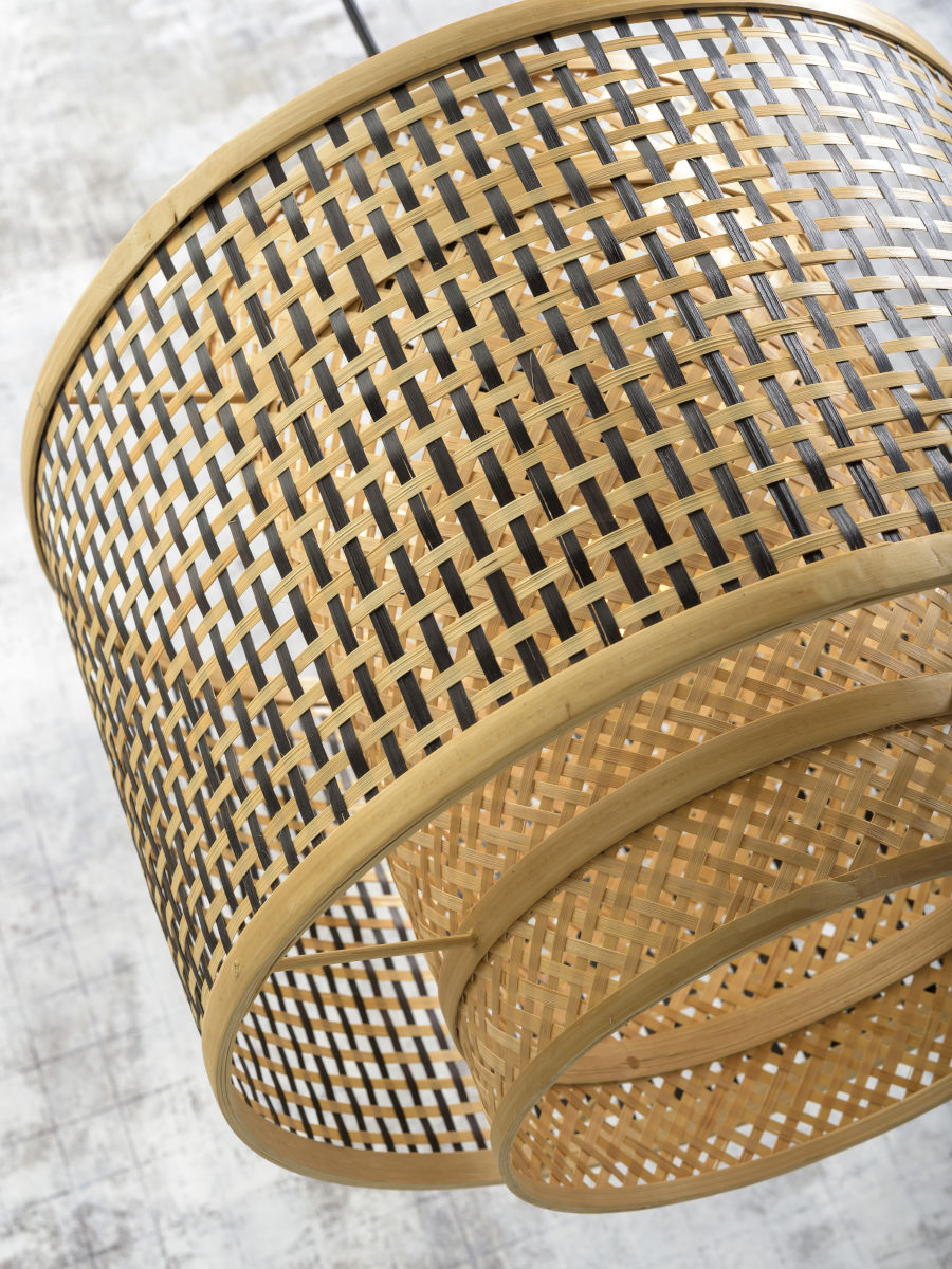 Wandleuchte Bhutan natur schwarz natur L