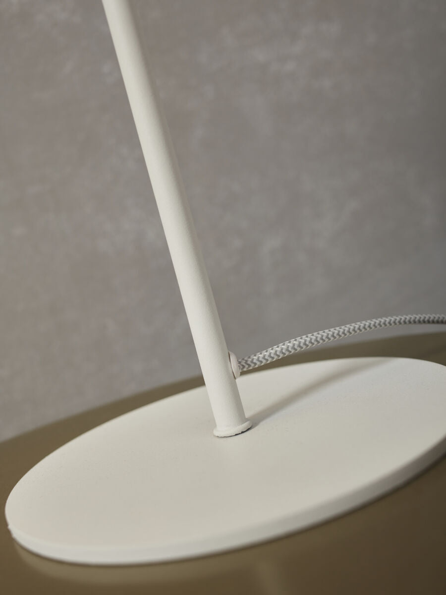 Tischleuchte Lissabon spitzer Schirm weiss