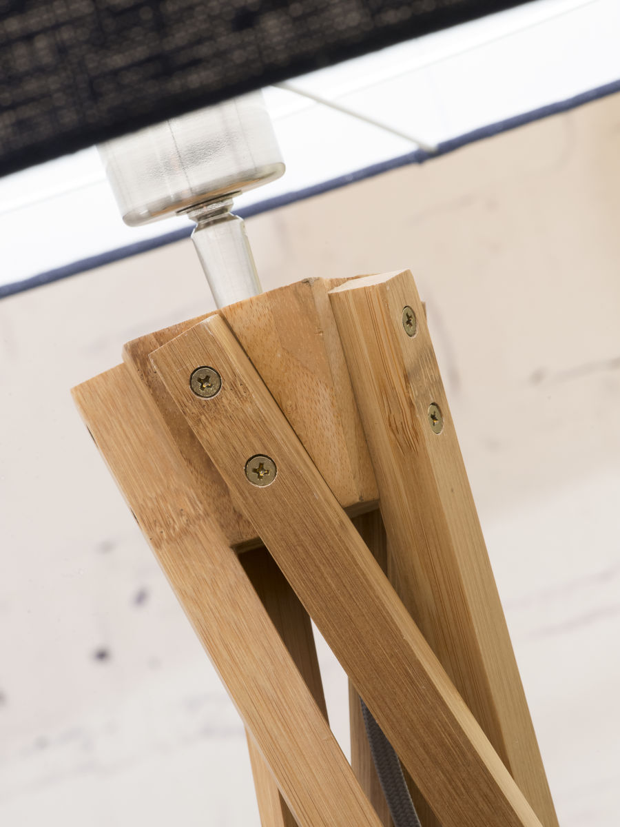 Tischleuchte Bambus Kilimanjaro dunkeles Leinen 32 cm