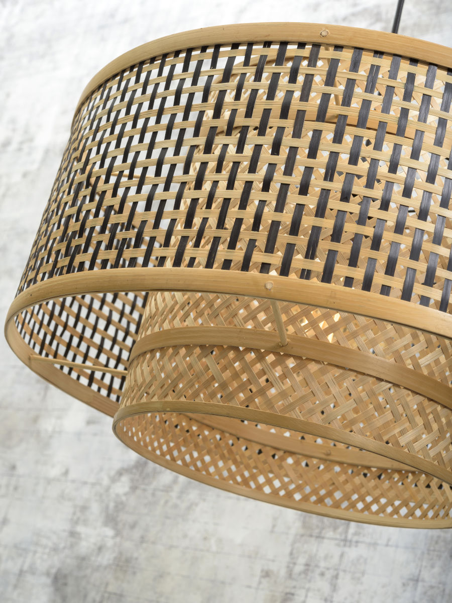 Stehleuchte Bhutan schwarz h 176cm schwarz natur 50 cm