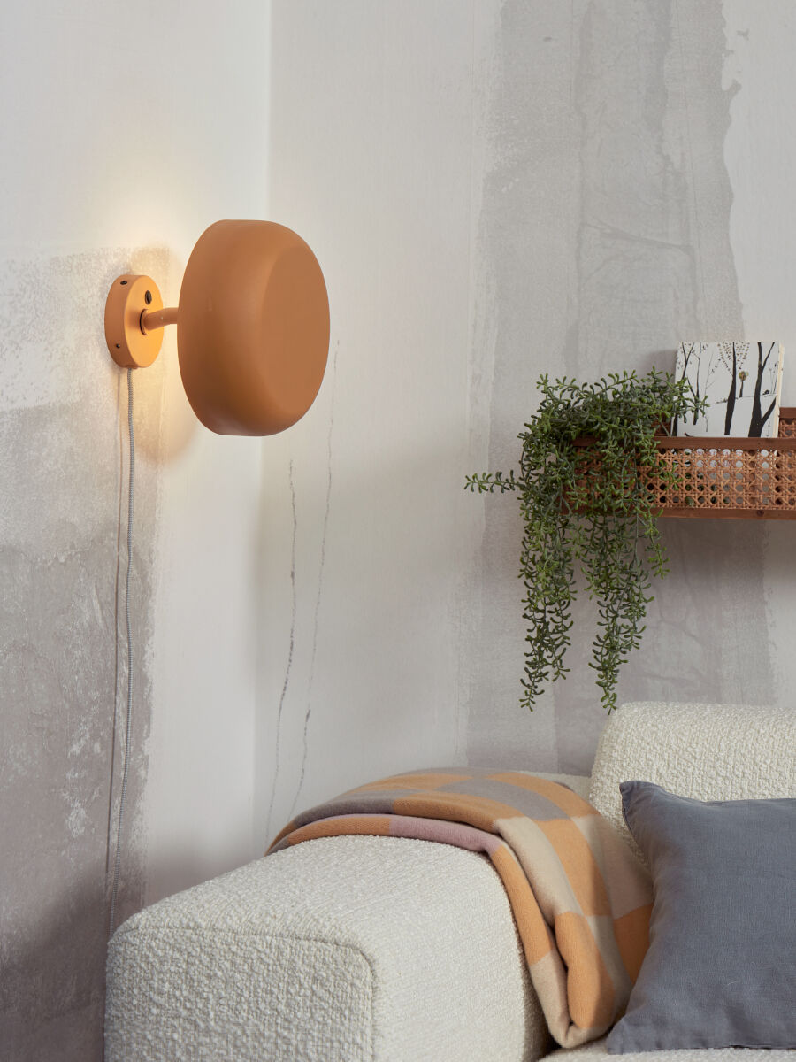 Wandleuchte Eisen Porto senffarben