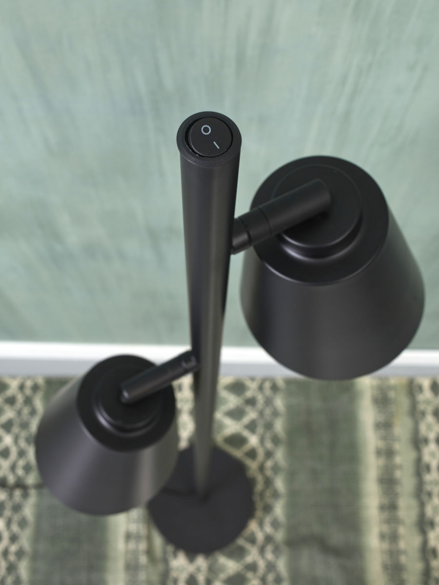 Stehleuchte Eisen Bremen 2 Schirmen schwarz