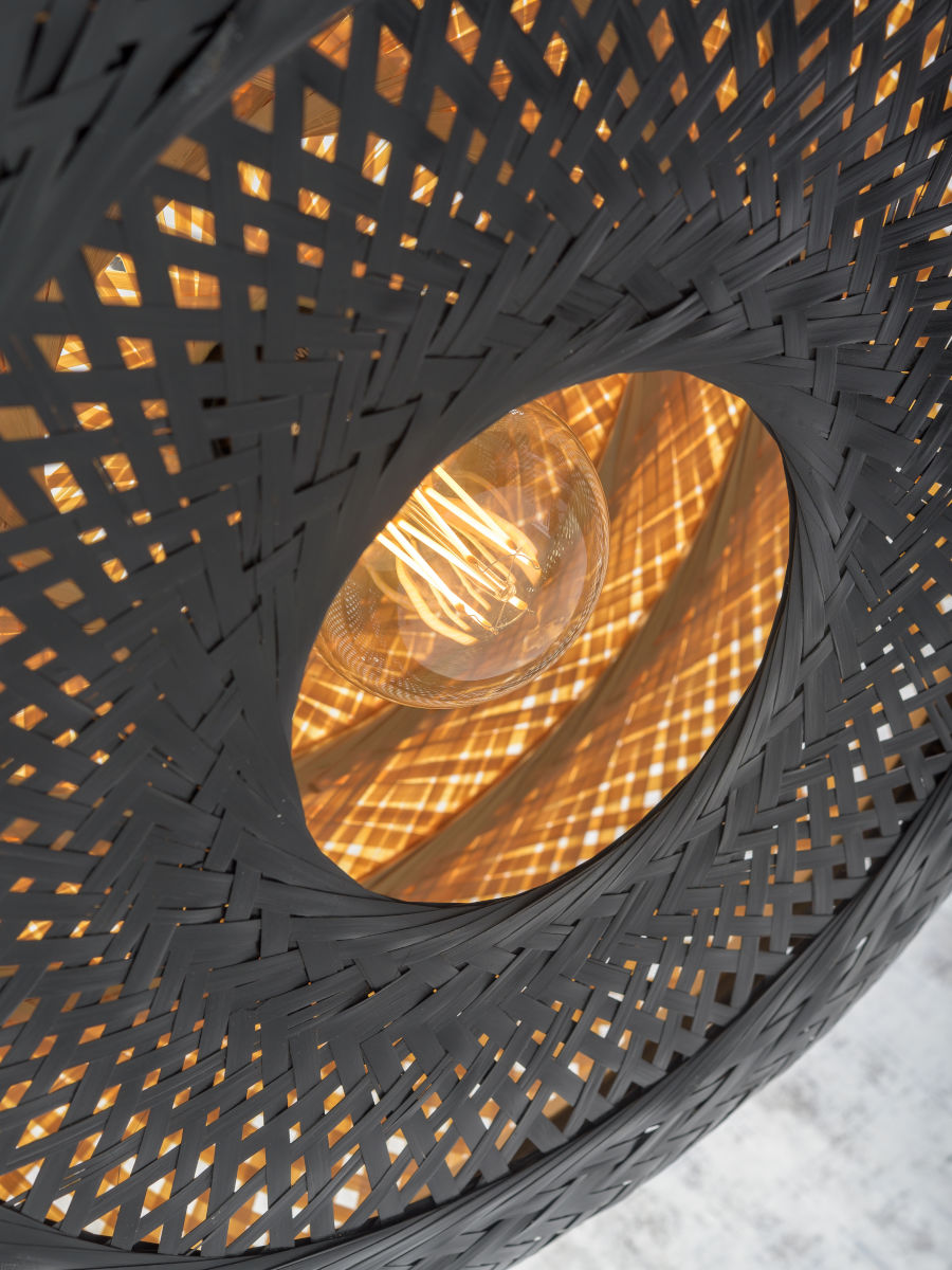 Wandleuchte Palawan natur Schirm 40x15 natur schwarz L