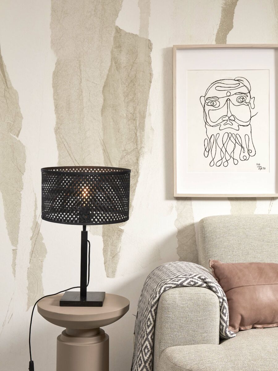 Tischleuchte Java rechteckig schwarz schwarz 32 cm