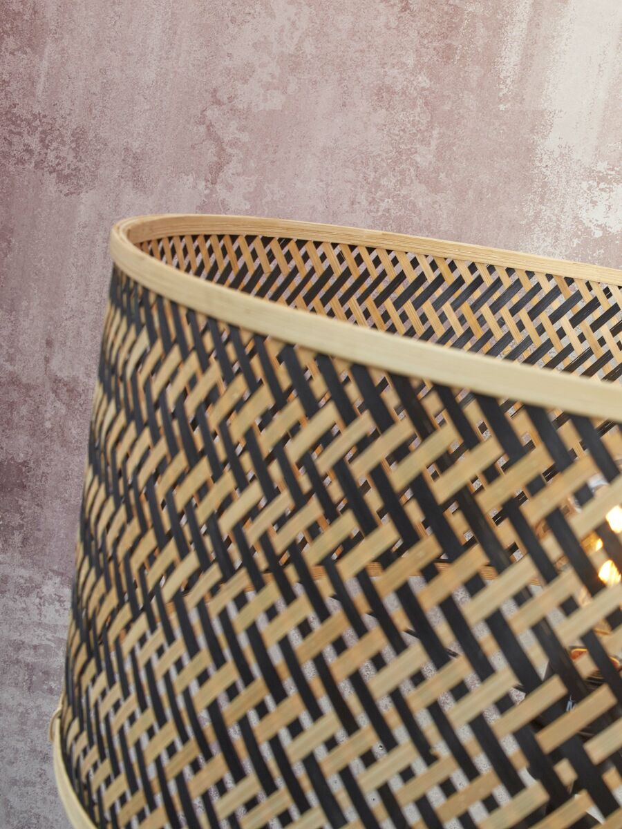 Stehleuchte Java 3 Fuss natur schwarz natur 50 cm