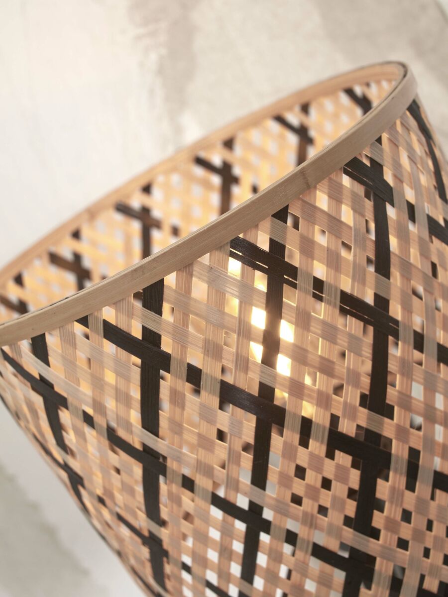 Wandleuchte Java Regal natur schwarz natur 18 cm