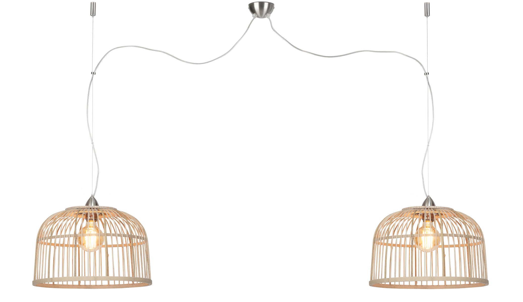 Pendelleuchte Borneo Bambus 2 Schirm