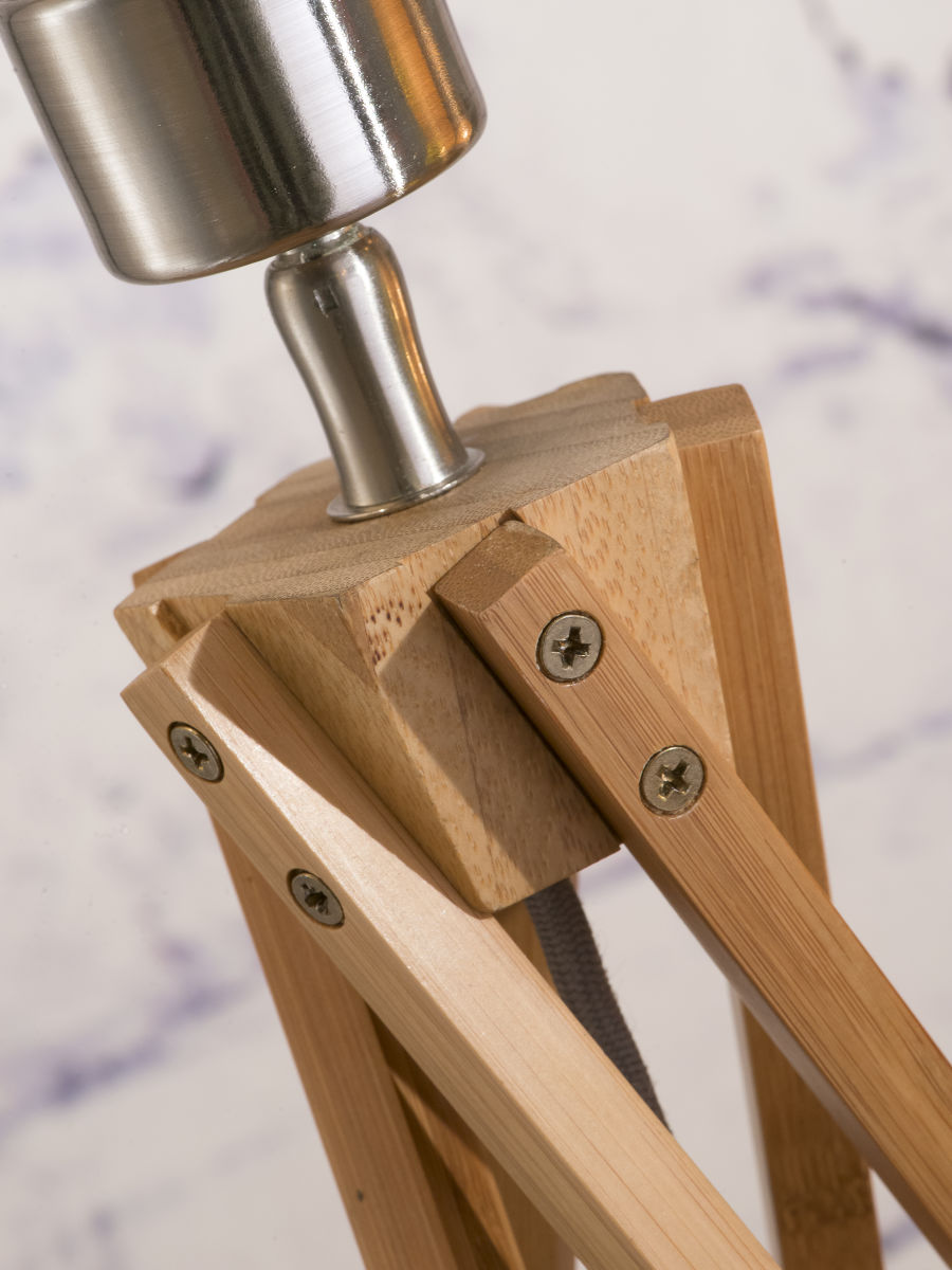 Tischleuchte Bambus Kilimanjaro dunkeles Leinen 32 cm