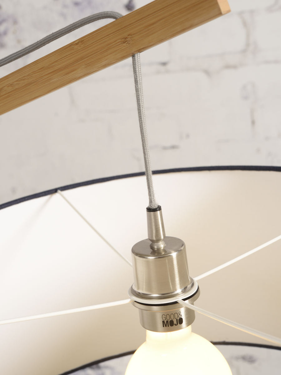 Stehleuchte Montblanc Bambus Leinen dunkel 47 cm