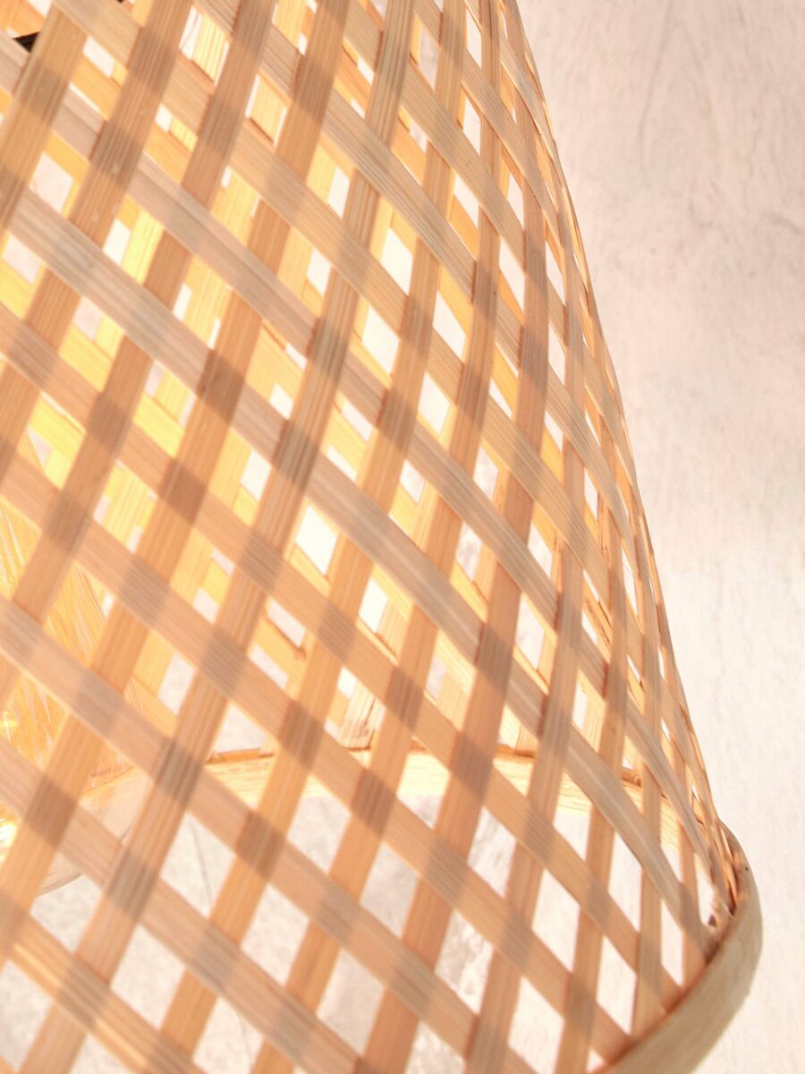 Tischleuchte Java schr g natur 18 cm