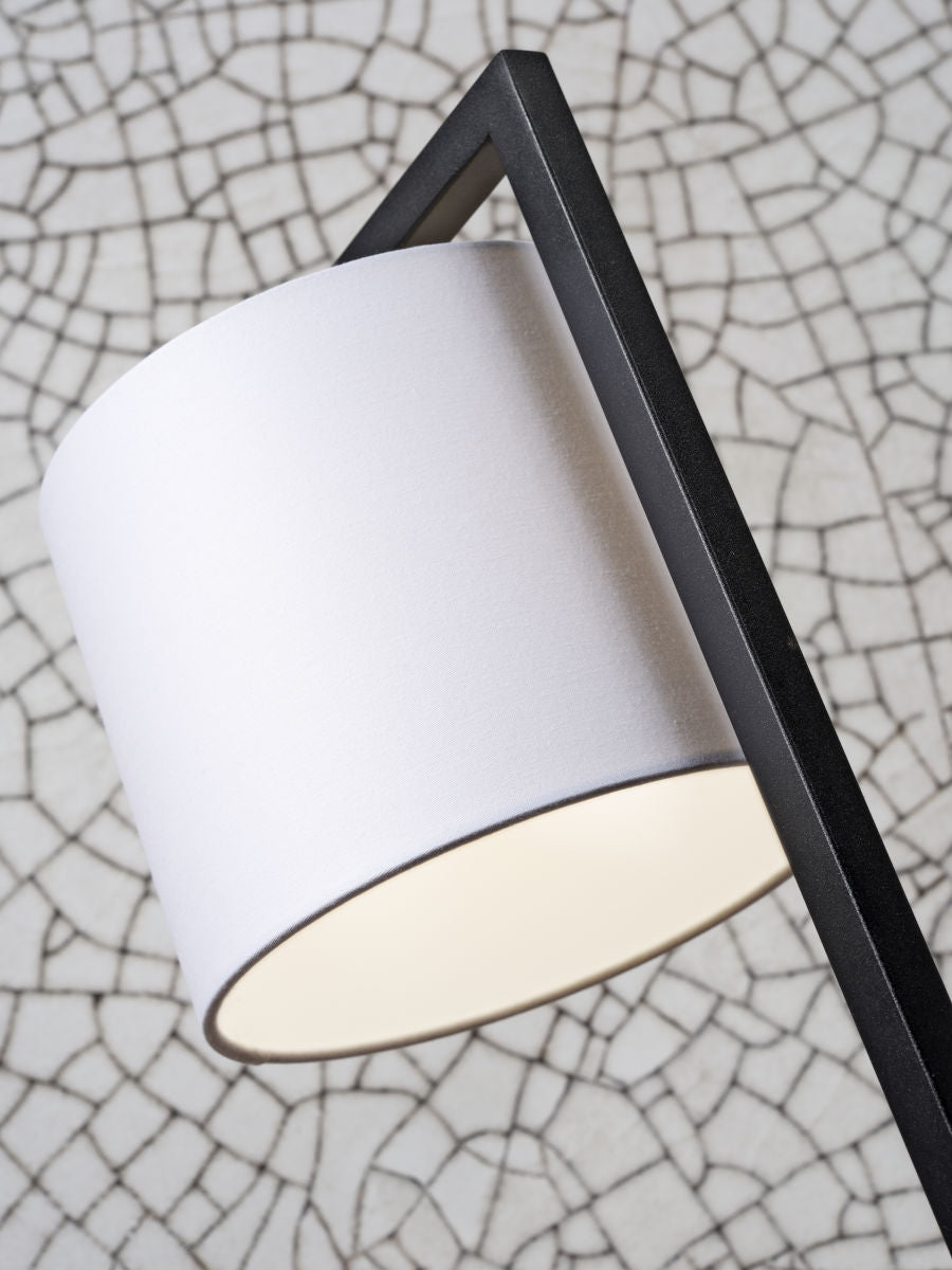 Tischleuchte Boston schwarz Schirm h leinen 18 cm