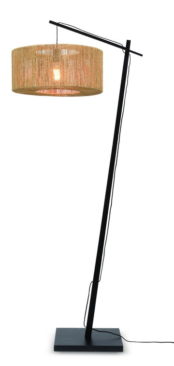 Stehleuchte Iguazu schwarz h 176cm Schirm 50x22cm natur S