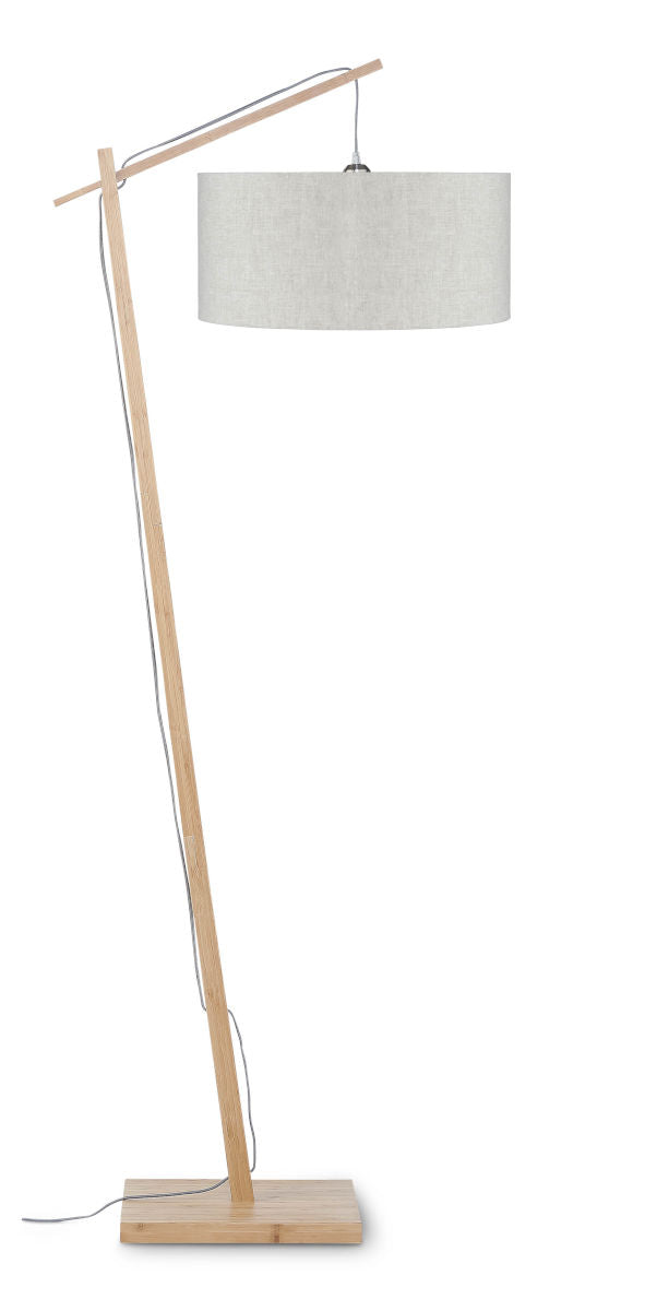 Stehleuchte Andes Bambus helles Leinen 47 cm