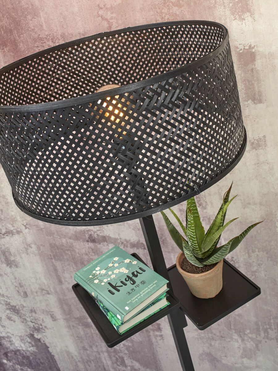 Stehleuchte Java Regal schwarz 50 cm