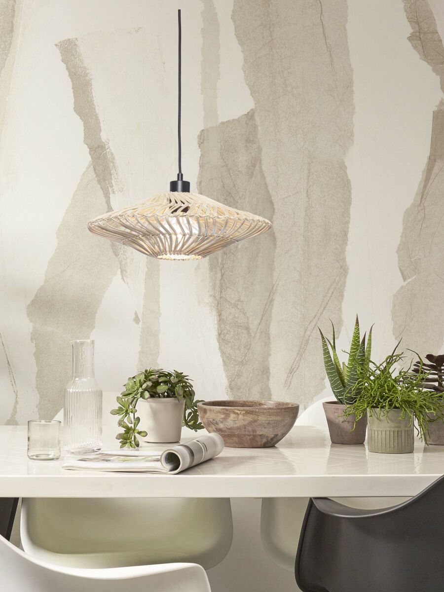 Hängeleuchte Zanzibar flach weis 40 cm